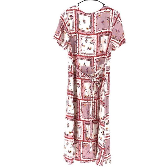 Skies Are Blue Women's Block Party Patchwork Pattern Midi Dress - Picture 6 of 7